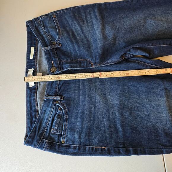 Vintage America Blues Boho Bootcut Women's 8 Blue Dark Wash Embroidered Pockets - Picture 12 of 16